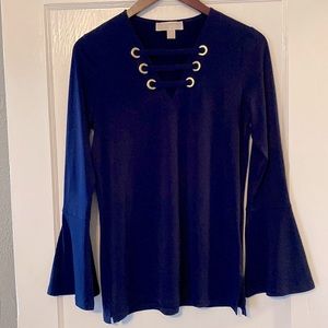 Michael Kors navy blue tunic top with grommets